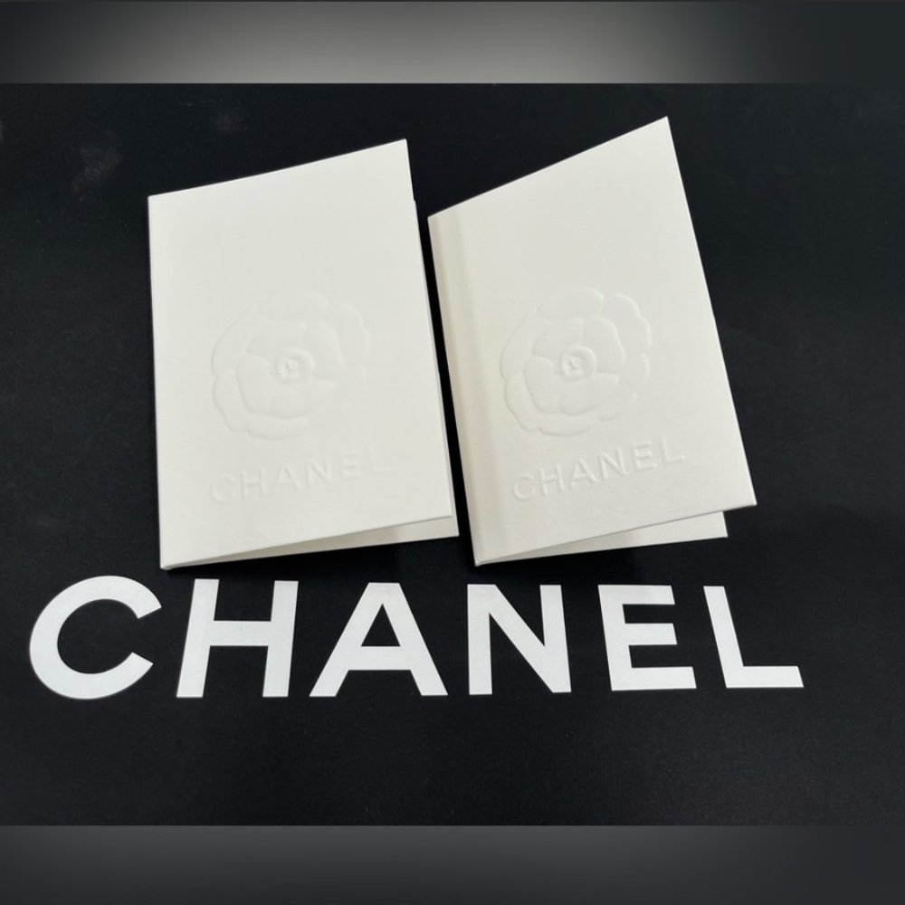 Set of 2 - CHANEL Paper Card Receipt Holder white Envelope